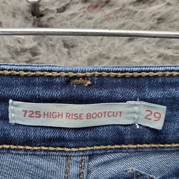 Levis Jeans Womens 29 Blue 725 High Rise Bootcut Stretch Denim Casual Fit - Picture 4 of 16